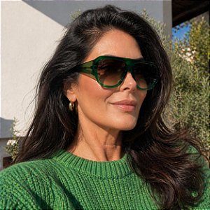 G171 — Verde & Lentes Verdes Degradê. Oversized flat-top. Feito à mão. Para quem não passa despercebido. Novidades