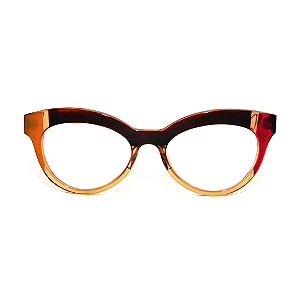 G38 — Marrom, âmbar e dourado| Acetato italiano Mazzucchelli, Cat-eye pronunciado com ponta acentuada, fabricado à mão no Brasil. Novidades