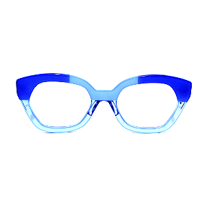 G70 — Azul | Acetato italiano Mazzucchelli, Cat-eye geométrico, fabricado à mão no Brasil. Novidades.