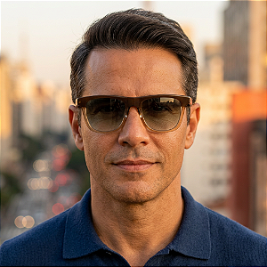 G148 — Marrom e fumê | Acetato italiano Mazzucchelli e fabricado à mão no Brasil. Masculinos. Novidades