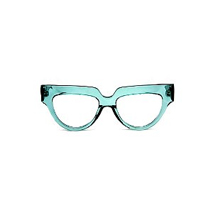 Óculos de Grau Gustavo Eyewear G40 4 na cor acqua e hastes em Animal Print.