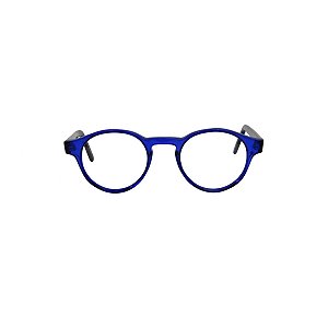 Óculos de Grau Gustavo Eyewear G85 2 na cor azul e hastes pretas. Modelo unisex