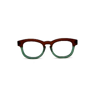 Armação para óculos de Grau Gustavo Eyewear G94 2. Cor: Marrom e verde fosco. Haste animal print.