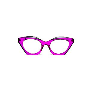 Armação para óculos de Grau Gustavo Eyewear G71 1. Cor: Violeta translúcido com pontas pretas. Haste preta.