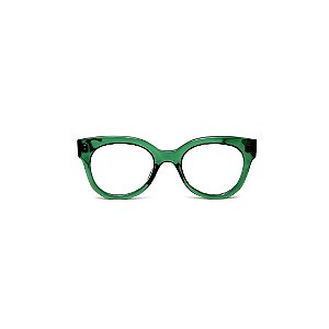 Armação para óculos de Grau Gustavo Eyewear G56 4. Cor: Verde translúcido. Haste animal print.