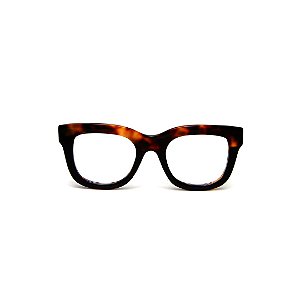 Armação para óculos de Grau Gustavo Eyewear G57 18. Cor: Animal print e preto. Haste animal print.