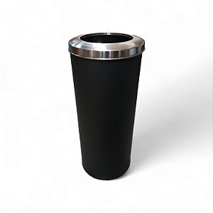 Lixeira redonda black fosco aro 50 litros