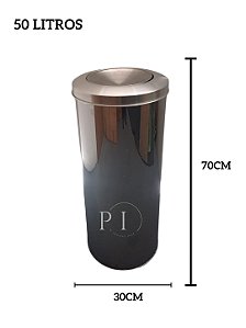 Lixeira inox 50 litros tampa basculante