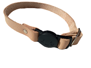 LabCollar Natural Cat | Coleira Premium em Couro Legítimo com Plaquinha de Identificação para Gato