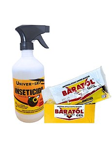 Univer-se7 Mult-Inseticida 500ml com Borrifador + 1 Inseticida Gel Baratol 10g