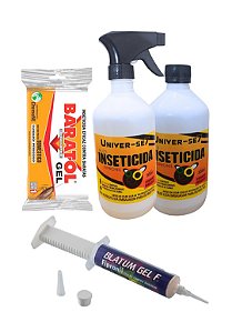 Kit Inseticida 2 Univer-se7 Mult-Inseticida 500ml + 1 Gel Blatum 30g + 1 Gel Baratol 10g