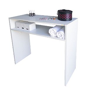 Mesa para Manicure e Salão de beleza em MDF Branco 60x30x76 Mod. 03