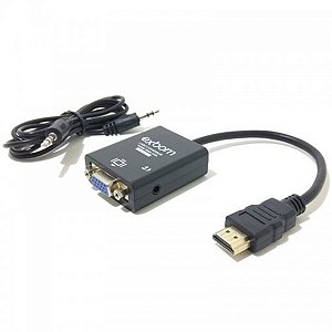 Conversor Adaptador HDMI para VGA com Saída de Áudio