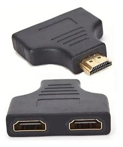 Adaptador HDMI duplicador 1 entrada macho e 2 femeas