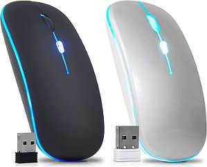 Mouse Optico Sem Fio Recarregável Wireless Usb 2.4ghz