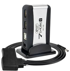 Hub USB 480mbs 7 Portas 2.0 Com Fonte alimentação Knup