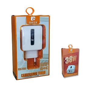 Carregador Fonte De Celular USB + Tipo C 38W