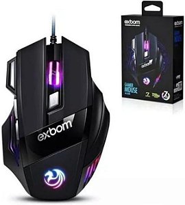 Mouse Gamer Óptico com fio USB 7 Botões 3200Dpi MS-G260