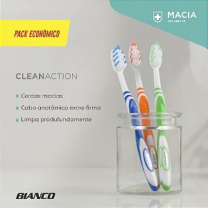 Escova De Dente Bianco Clean Action (3X1)