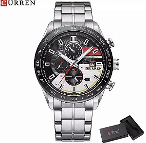 Relógio Curren 8410 Prata Masculino