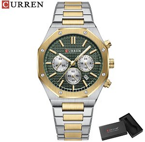 Relógio Curren 8440 Prata com Dourado