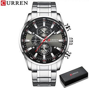 Relógio Curren 8351 Prata com preto