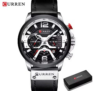 Relógio Curren 8329 Preto com Prata