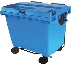 Container plastico 660 litros com pedal e tampa articulada