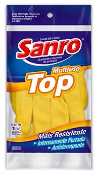 Luva de latex amarela Top Sanro