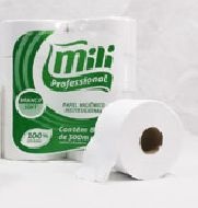 Papel higienico em rolo 300 metros CX C/ 8  - Mili Soft