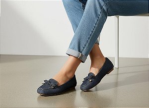 Mocassim Comfort Lacinho Jeans
