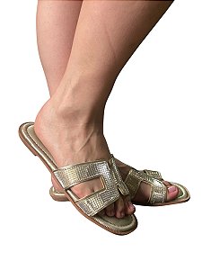 Chinelo H Cristal Dourado