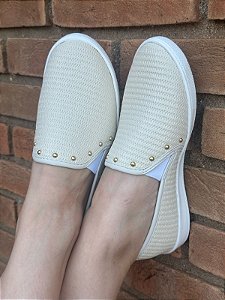 Tênis Slip On Palha Spike Off-White
