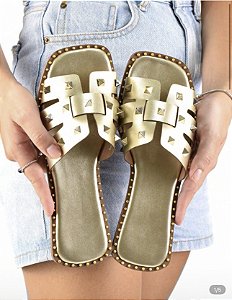 Chinelo H Spike Dourado