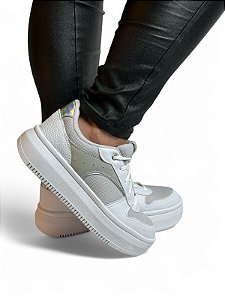 Tênis PLATAFORMA Marrocos Branco/Cinza