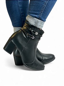 Bota Salto Bloco pingente Bolinha Preta
