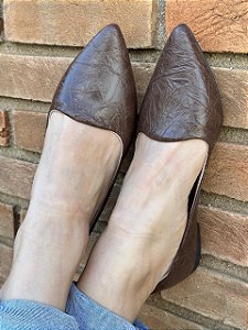 Slipper Bico fino Café Texturizado