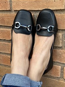 Mocassim Portugal Preto Fivela