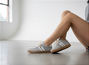 Tênis Cadarço Samb Areia Acinzentado