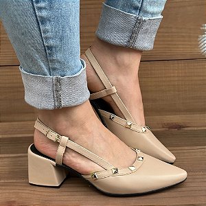 Scarpin Slingback Tina Amendoa