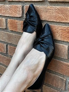 Slipper Bico FIno Croquinho Nó Preto