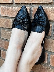 Slipper Bico FIno Croquinho Nó Preto