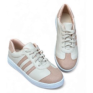 Tênis cadarço Suede Nude