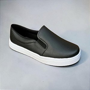 Tênis Slip On Liso Preto