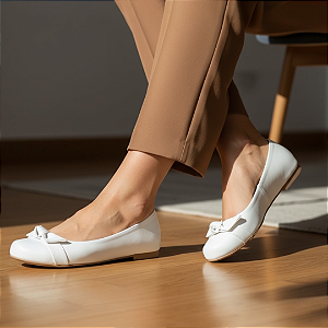 Sapatilha Redonda Lacinho Branca