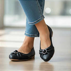 Sapatilha Oval Pedra Preta