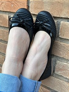 Sapatilha Comfort Redonda Tricê Preta