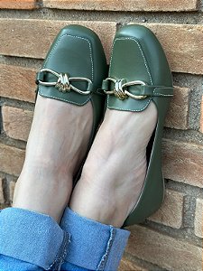 Mocassim Comfort Fivela Infinite Verde