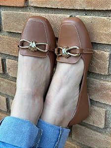 Mocassim Comfort Fivela Infinite Caramelo