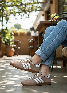 Tênis Samb CAMURÇA Capuccino Listra Branca